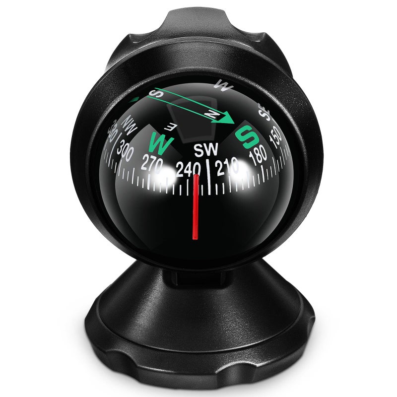 Universal Car Compass Ball High Precision Black Dash Mount for Vehicle Navigation - Image 2