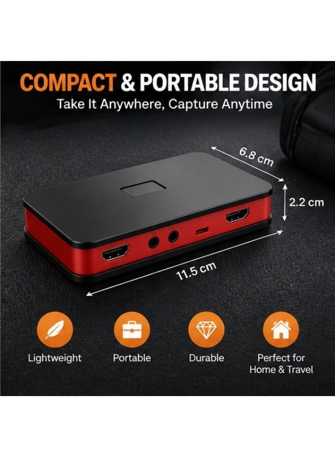 1080P HD video capture device with HDMI, AV, and YPbPr inputs, USB live recording, one-button operation, and portable design. - Image 3