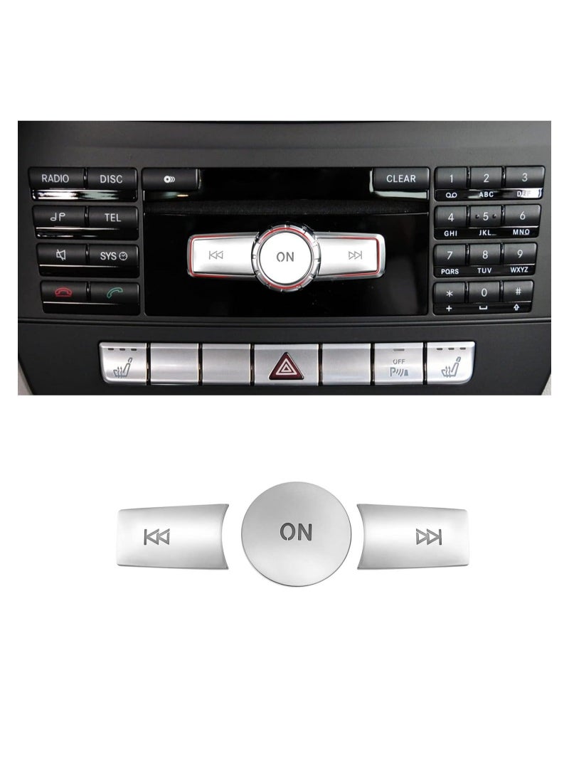 Captaintech Compatible with Mercedes Benz Radio Button Cover Stickers, X204/W204 Volume Button Sticker Radio ON Button Cover for B Class W246/C Class W204/ E Class W212/ G Class/ML W166 CL/SL/CLA/CLS/SLK - Image 1