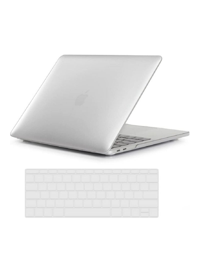 AMM Compatible with Mac Book New Pro 13 inch Case 2018/2017/2016 Model A1988 A1708 (Non Touch Bar) Ultra Slim Plastic Hard Shell Case with US Layout Skin Keyboard Cover White - Image 1