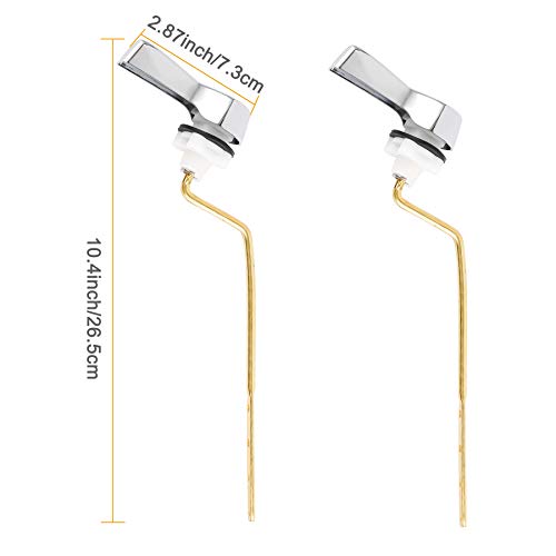 Hibbent 2 Pack Universal Side Mount Toilet Handle Angle-Mount Adjustable Trip Lever Tank Flush Lever Replacement Handle with 2 Pieces Stainless Steel Flapper Chains for Most Side Mount Toilets-Chrome - Image 5