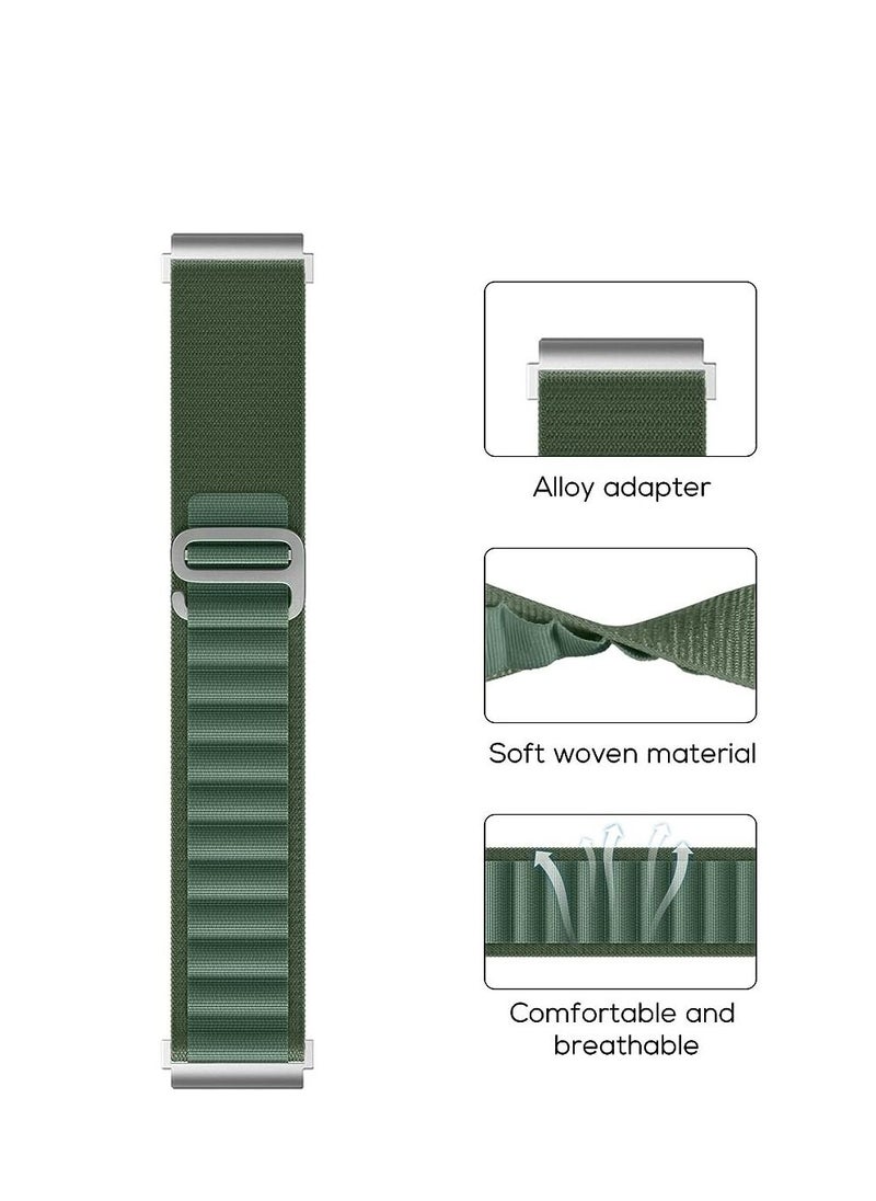 Generic - 20mm Stretch Nylon Metal Alpine Loop Woven Strap For Amazfit Bip U Pro / Bip / Bip Lite / Bip S / Bip S Lite / Bip U- Green - Image 1