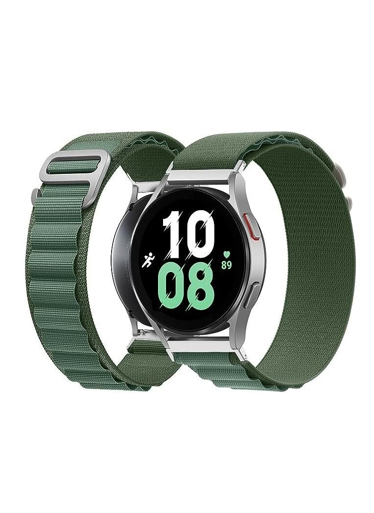 Generic - 20mm Stretch Nylon Metal Alpine Loop Woven Strap For Amazfit Bip U Pro / Bip / Bip Lite / Bip S / Bip S Lite / Bip U- Green - Image 1