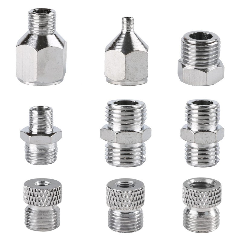 SAGUD 9pcs Airbrush Adapter Set Air Brush Fitting Connector Kit Airbrush Accessories for Mini Air Compressor and Air Hose Supplies