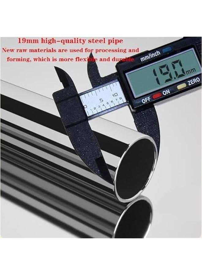 هوكور Durku Clothing Storage Cabinet with Curtain, Portable Wardrobe Storage Closet with 4 Hooks and Top 1 Crossbars, Coat Rack Freestanding with Shelves, for Living Room, Bedroom, Clothes Room (Black) - Image 4