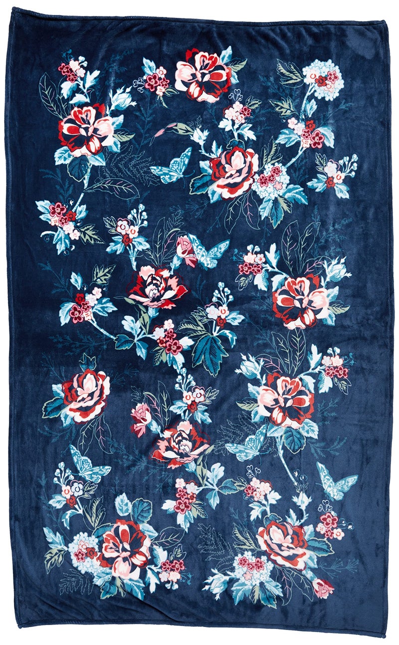 Vera Bradley Women'S Fleece Plush Throw Blanket  Rose Toile  80 X 50 - Image 1
