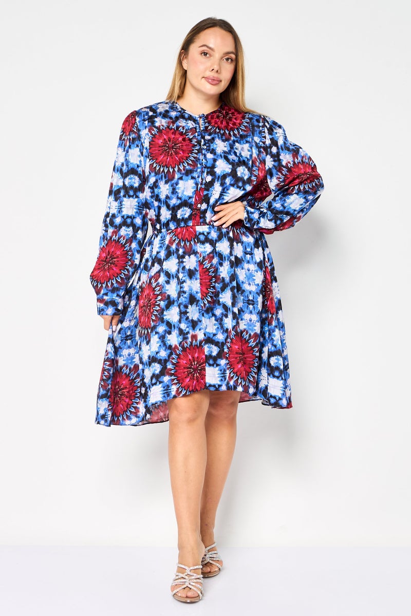 DESIGUAL Women Abstract Print Midi Dress, Multicolor - Image 1