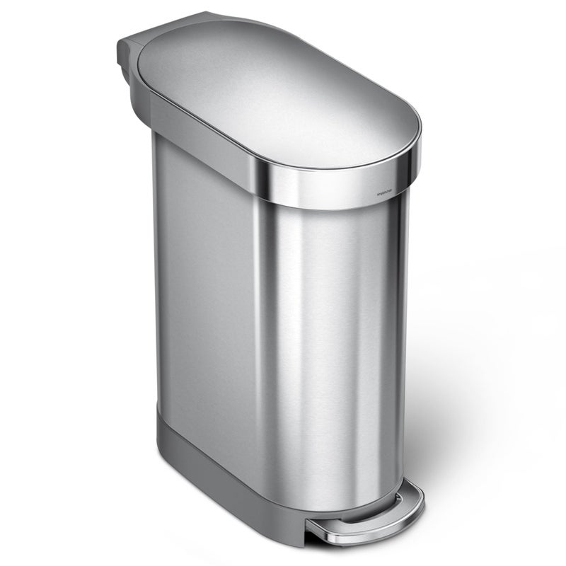 simplehuman 45 Liter / 12 Gallon Slim Hands-Free Kitchen Step Trash Can, Brushed Stainless Steel - Image 1
