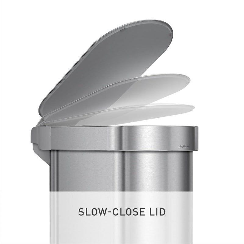 simplehuman 45 Liter / 12 Gallon Slim Hands-Free Kitchen Step Trash Can, Brushed Stainless Steel - Image 5