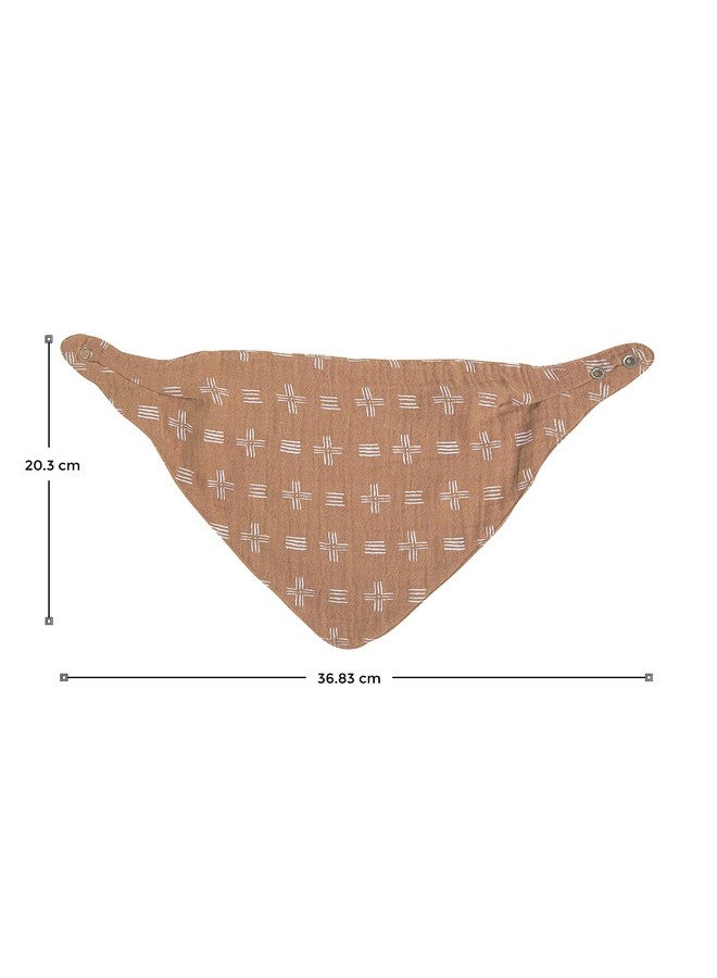 كرين بيبي طقم مريلة كرين بيبي الناعمة القابلة للتعديل من 4 طبقات من قماش الموسلين للأولاد والبنات، ماصة 100% قطن، مطبوعات سفاري، عبوة من 3 قطع، بيج، حضانة حيوانات سفاري - Image 2