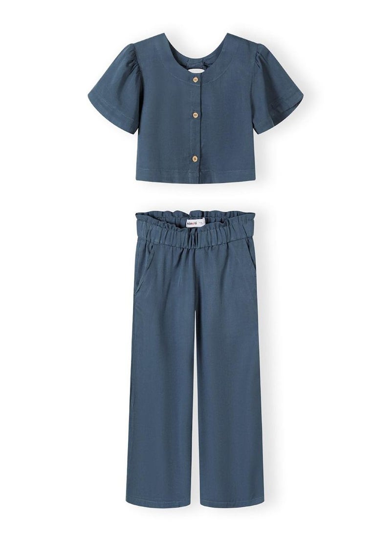 MINOTI Teen Girls Lyocell Blouse and Trousers Set with Print - Image 1