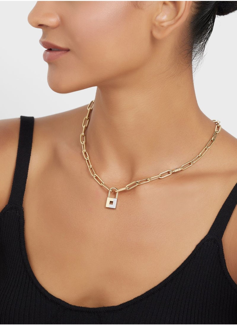 LACOSTE - Galaxy Stylish Lock Layered Necklace - Image 1