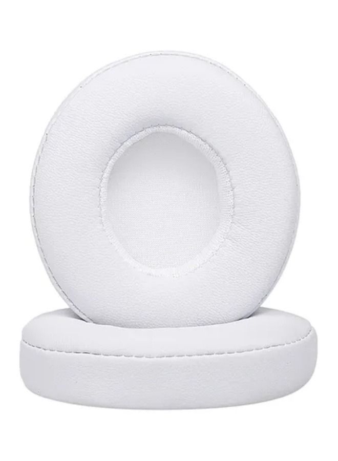 2 Piece Replacement Earpads Ear Pad Cushion For Beats Solo 2 / 3 On Ear Wireless Headphones White - Image 1