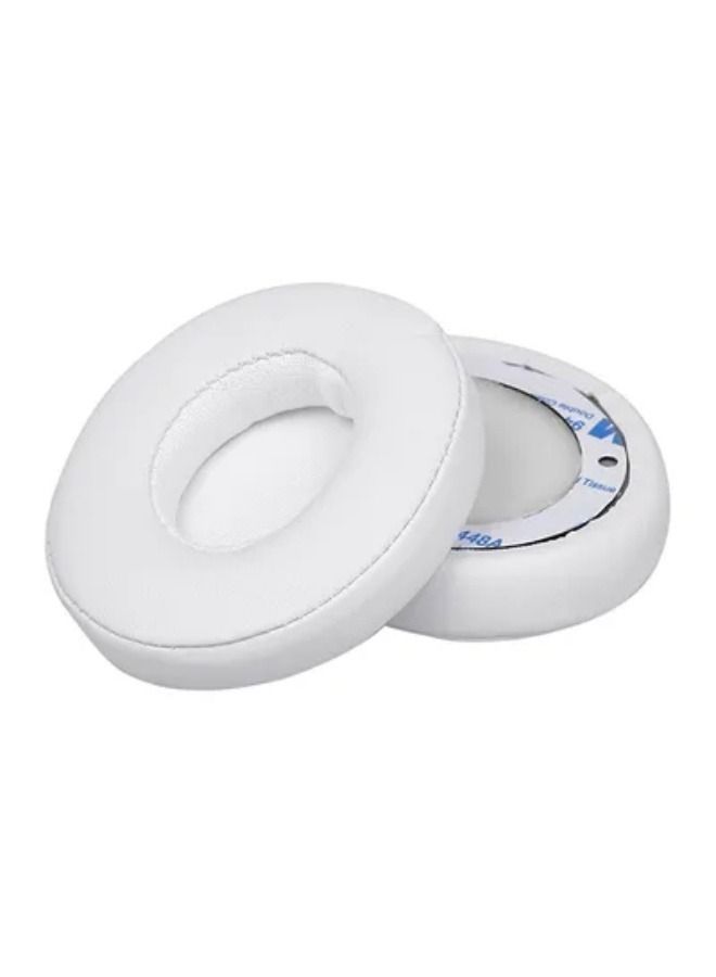 2 Piece Replacement Earpads Ear Pad Cushion For Beats Solo 2 / 3 On Ear Wireless Headphones White - Image 2