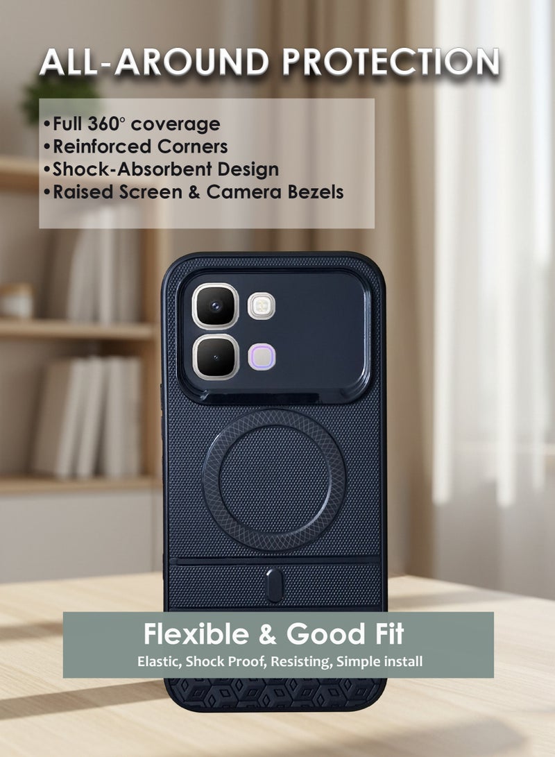 غطاء خلفي من السيليكون لهاتف إنفينيكس نوت إيدج  - غطاء من السيليكون الحراري المرن (TPU)، متين وذو فتحات دقيقة - حماية من الخدوش والغبار والبقع، غطاء مقاوم للصدمات والماء لهاتف إنفينيكس نوت إيدج  - أسود - Image 4