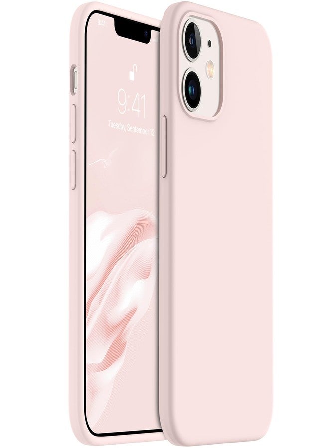 AOTESIER Shockproof Designed for iPhone 12 Mini Case, Liquid Silicone Phone Case with Soft Anti-Scratch Microfiber Lining, 5.4 inch Drop Protection Slim Cover and Chalk Pink - Image 1