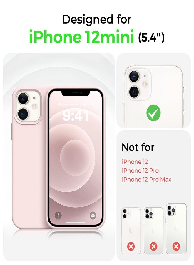 AOTESIER Shockproof Designed for iPhone 12 Mini Case, Liquid Silicone Phone Case with Soft Anti-Scratch Microfiber Lining, 5.4 inch Drop Protection Slim Cover and Chalk Pink - Image 5