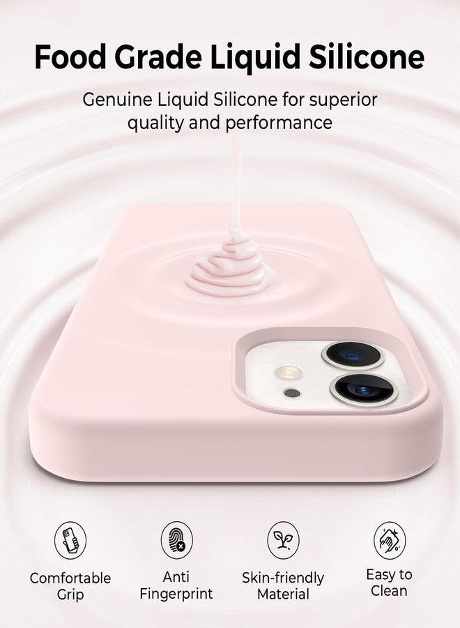 AOTESIER Shockproof Designed for iPhone 12 Mini Case, Liquid Silicone Phone Case with Soft Anti-Scratch Microfiber Lining, 5.4 inch Drop Protection Slim Cover and Chalk Pink - Image 4