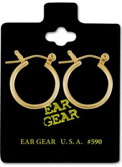EAR GEAR 24K Gold Plated Earring 1/2 clicker hoop Made in USA  - Image 2