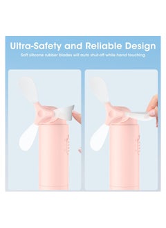 SYOSI Handheld Mini Fan, Small Hand Held Fan, Foldable Pocket Personal Fan, Portable Rechargeable, 3000mAh USB Battery Powered, 22+Hrs Runtime, Gifts for Women Girls Men Office, Travel, Outdoor, Pink  - Image 2