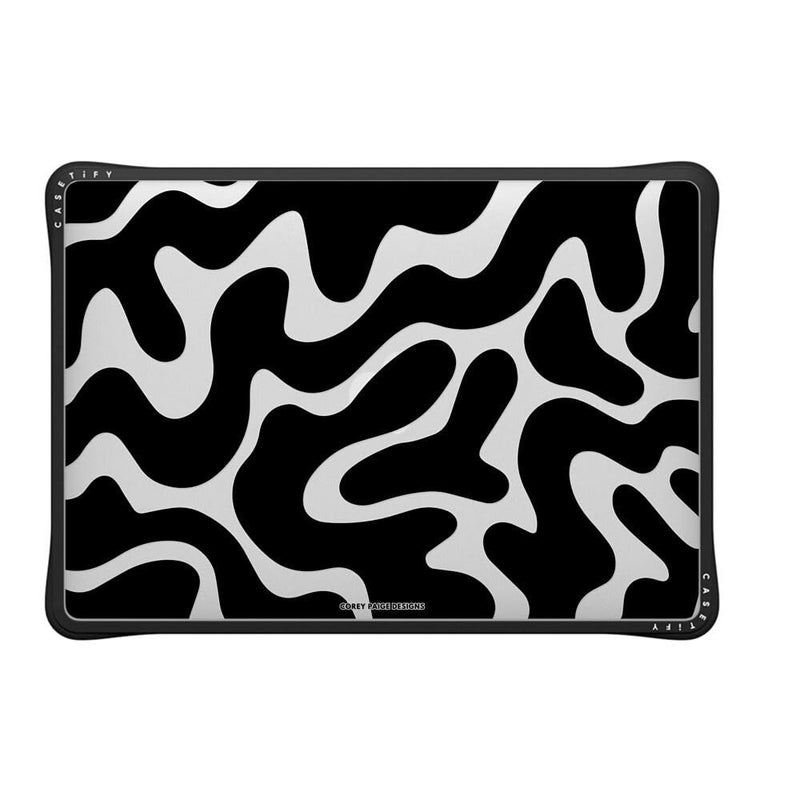 CASETiFY Impact MacBook Air 13 M1Intel Case Cushioned Impact CornersScratchResistantAntiSlip Grip Black Abstract Shapes Clear Black