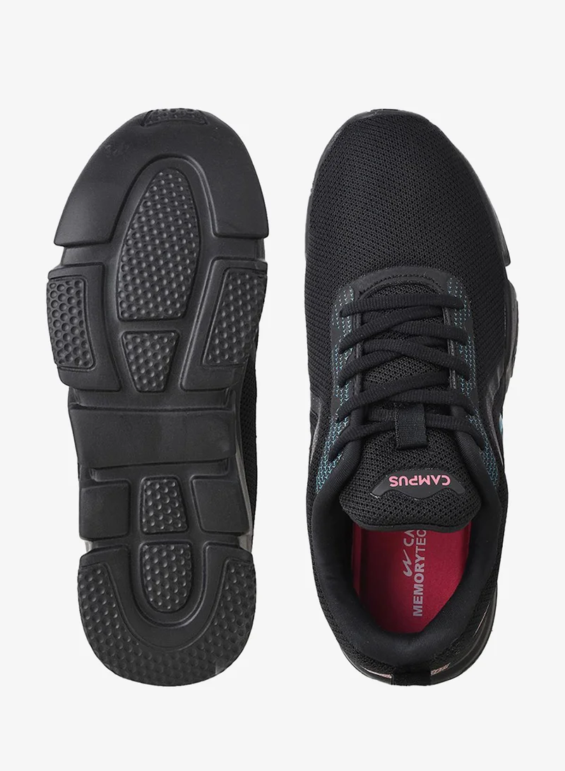 CAMPUS Blk/Rani Women’s Black Comfort Low Top Sneakers – Clean Monotone Design that Instantly Stands Out for Women | Best Price UAE