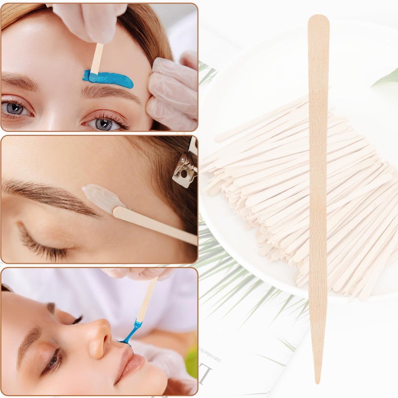 MMonDod 1200 Pack Wooden Waxing Sticks Wax Spatulas Sticks Small Wax Applicator Sticks Wood Craft Sticks Spatulas Applicator for Hair Eyebrow Nose Removal (Without Handle) - Image 4