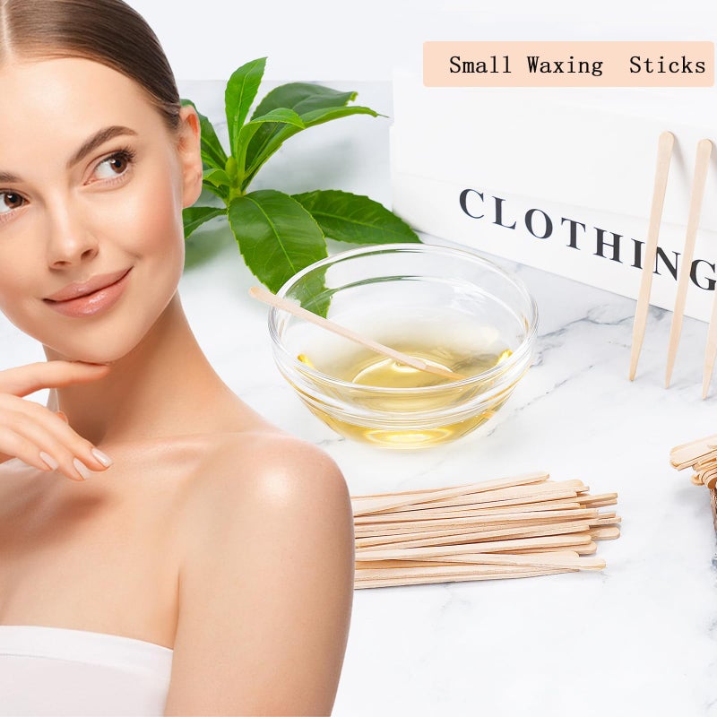 MMonDod 1200 Pack Wooden Waxing Sticks Wax Spatulas Sticks Small Wax Applicator Sticks Wood Craft Sticks Spatulas Applicator for Hair Eyebrow Nose Removal (Without Handle) - Image 3
