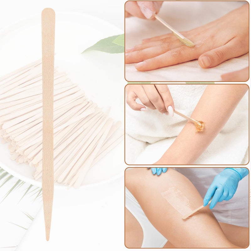 MMonDod 1200 Pack Wooden Waxing Sticks Wax Spatulas Sticks Small Wax Applicator Sticks Wood Craft Sticks Spatulas Applicator for Hair Eyebrow Nose Removal (Without Handle) - Image 5