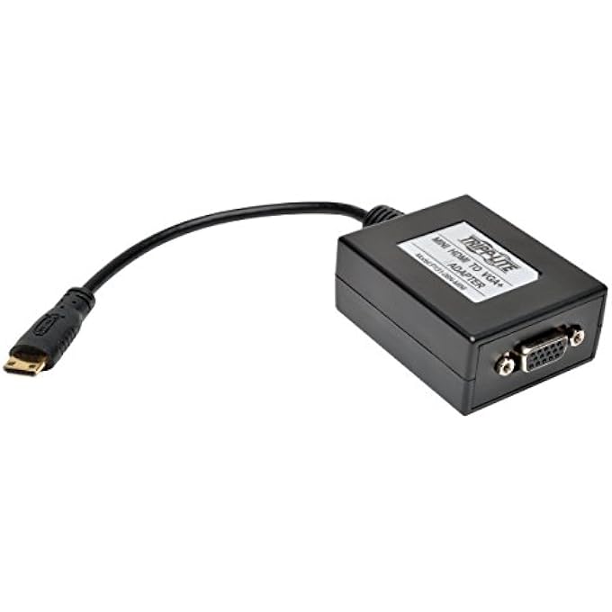TRIPPLITE MINI HDMI MALE TO VGA FEMALE ADAPTER CABLE - 15.24 CM, 1920X1200, 1080P - Image 2
