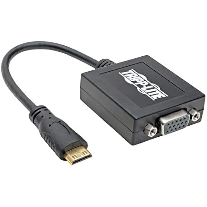TRIPPLITE MINI HDMI MALE TO VGA FEMALE ADAPTER CABLE - 15.24 CM, 1920X1200, 1080P - Image 1