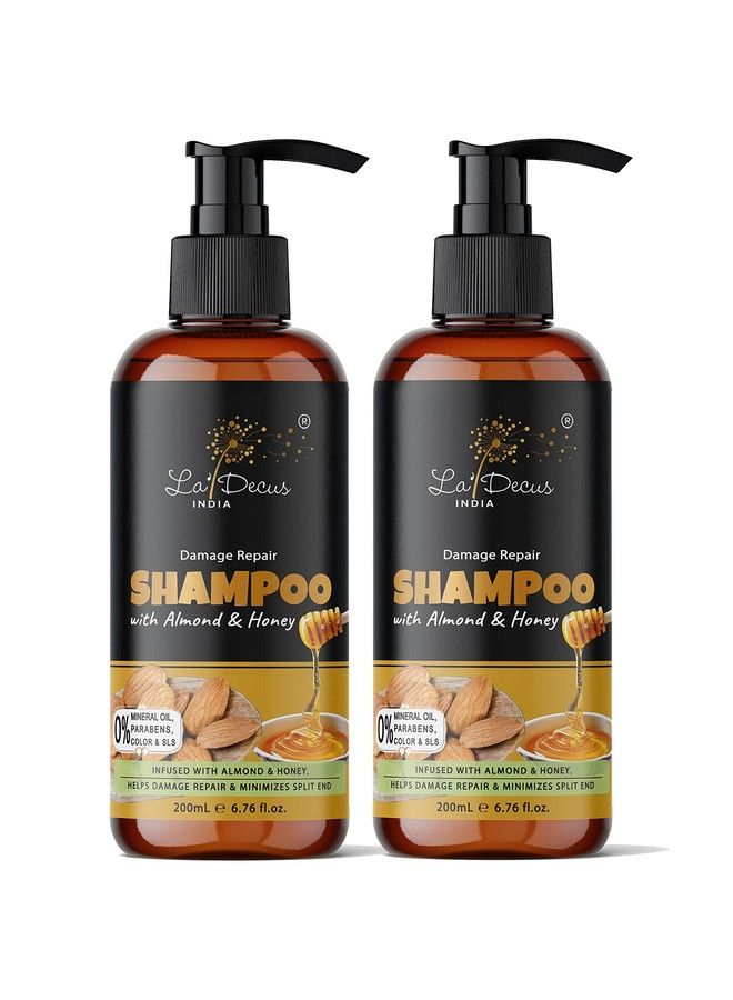 La' Decus INDIA La'Decus Almond and Honey Shampoo for women and men Pack of 2 (200ml x 2) - Image 1