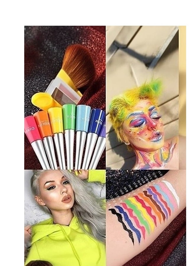 سمادو طقم محدد عيون سائل 14 لون غير لامع ملون للنساء مقاوم للماء طويل الأمد بألوان قوس قزح مجموعة مكياج العيون سريعة الجفاف - Image 3