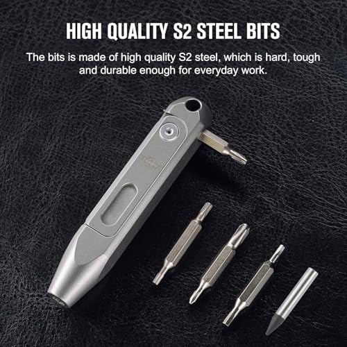 OKNIFE Otacle D1 Titanium Small EDC Multi Bit Pocket Screwdriver, 9 in 1 Mini Precision Screwdriver Set, S2 Steel Magnetic Bits for Work or Daily Use - Image 2