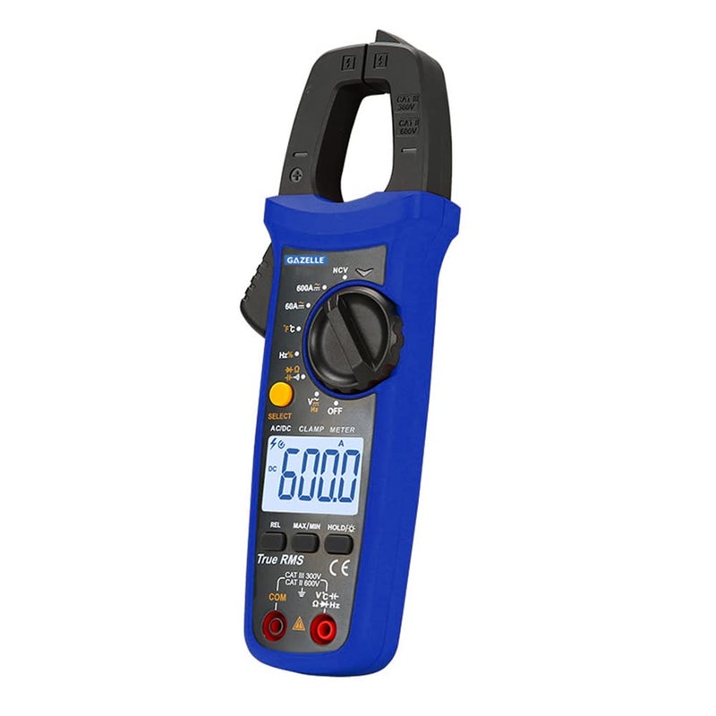 Gazelle AC/DC True RMS Clamp Meter 600A - Image 1