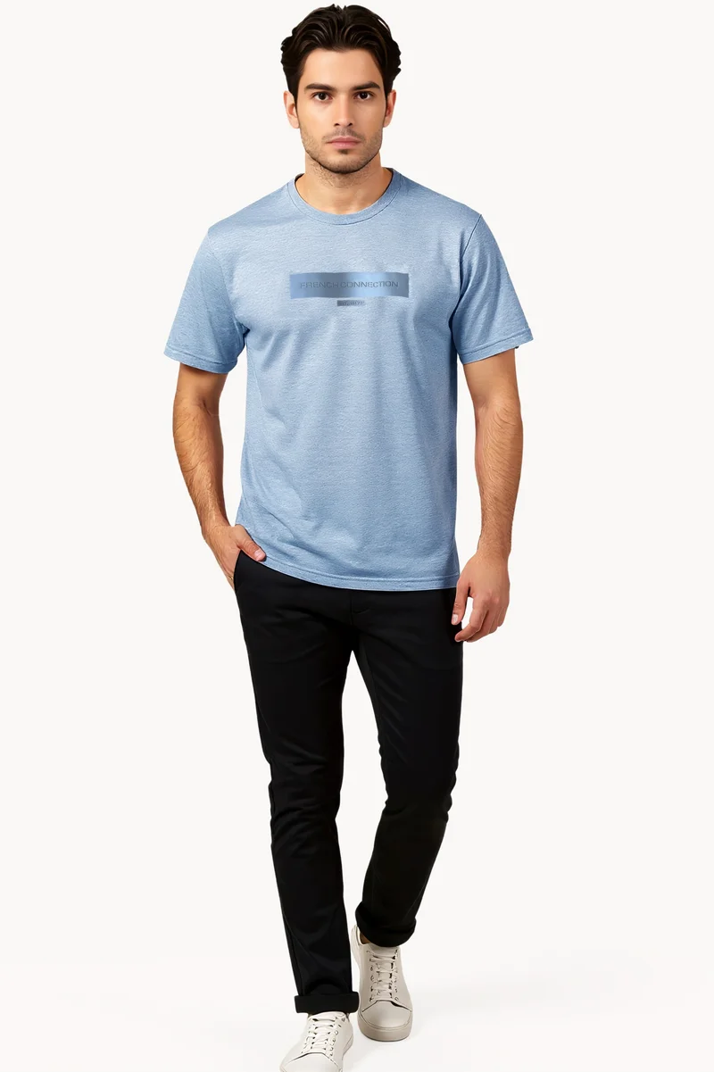 فرنش كونكشن Tangle Rubber Print Logo Crew Neck T-Shirt