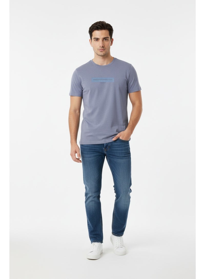 فرنش كونكشن تي شيرت برقبة دائرية بطبعة شعار مطاطي من تانجل - Image 1