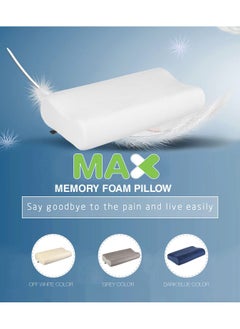Max Comfort Max Comfort Memory Foam USA Neck Pain Prevention Pillow (50x30 x 11, Dark Blue)  - Image 4