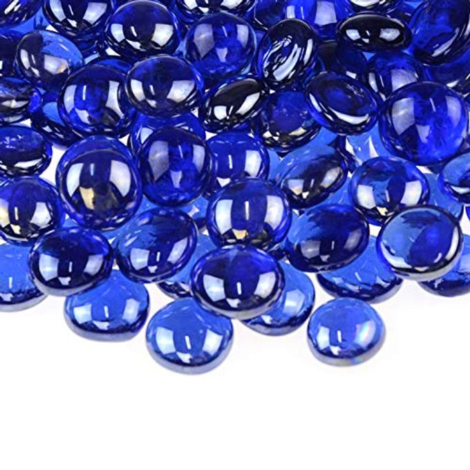 FLAT GLASS GEMSMARBLESSTONESBEADS FOR VASE FILLER TABLE SCATTER GAMES 1 LBS 1719MM APPROX 34 SAPPHIRE BLUE LUSTER