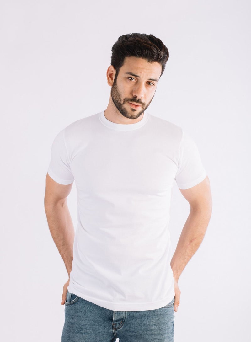 Jet Jet Men T-Shirt Round Neck And Half Sleeves-White  - Image 3