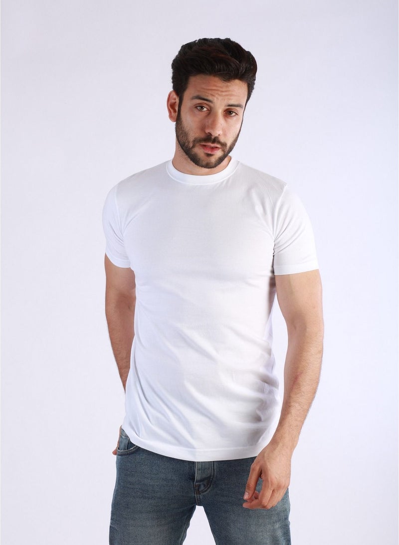 Jet Jet Men T-Shirt Round Neck And Half Sleeves-White  - Image 1