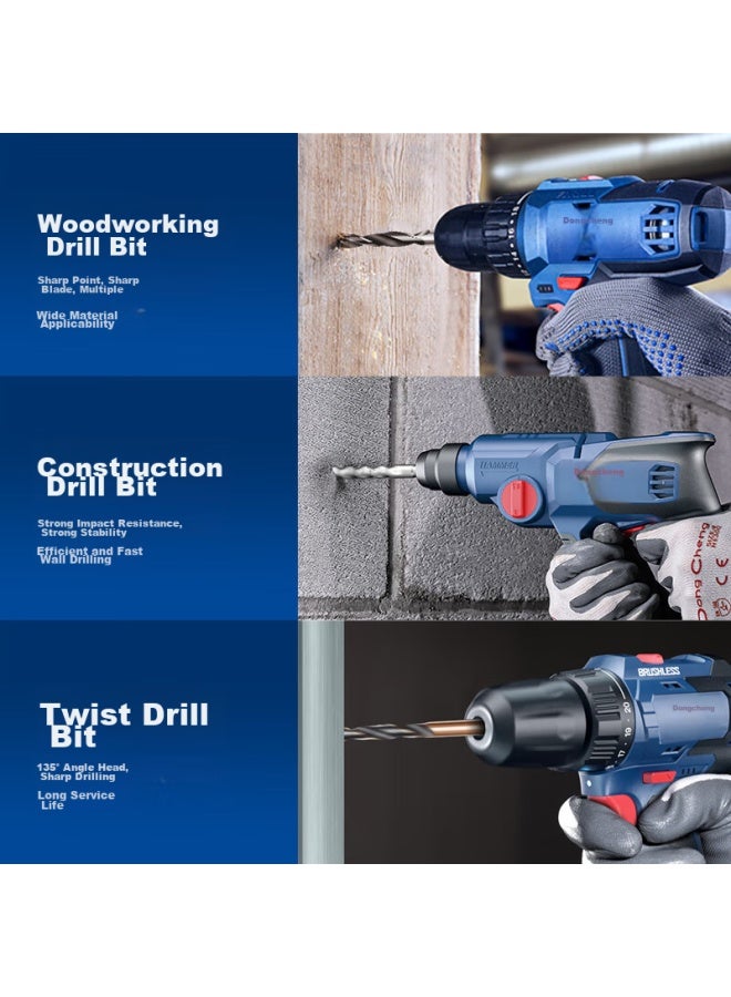 DONG Cheng Dongcheng Drill Bits, Impact Drill Bits, Metal Alloy Combination Drill Bits, 15-piece Set - Image 3