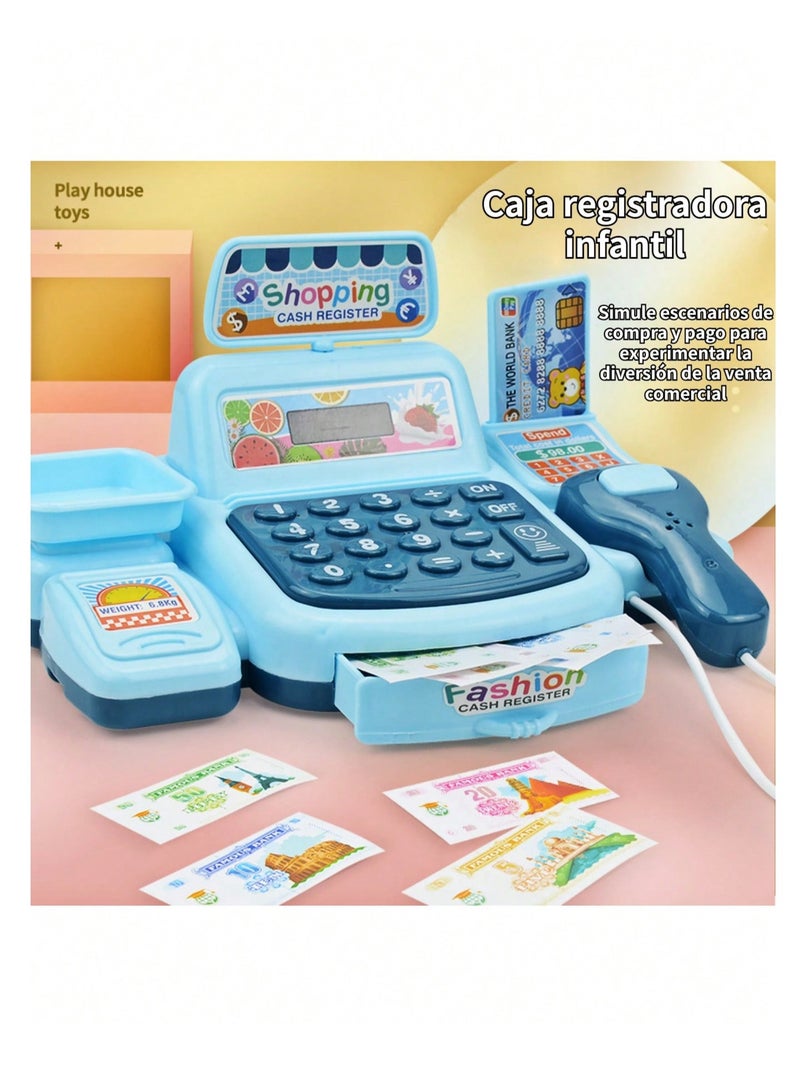 ماكدو ألعاب محاكاة للأطفال، نموذج صندوق تسجيل نقدي للسوبر ماركت، ألعاب منزلية، متجر صغير، صندوق تسجيل نقدي - Image 2