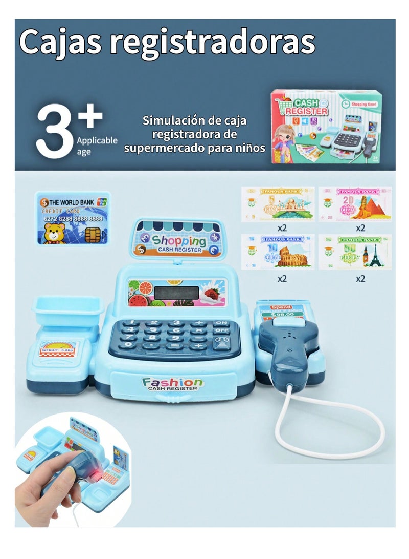 ماكدو ألعاب محاكاة للأطفال، نموذج صندوق تسجيل نقدي للسوبر ماركت، ألعاب منزلية، متجر صغير، صندوق تسجيل نقدي - Image 3