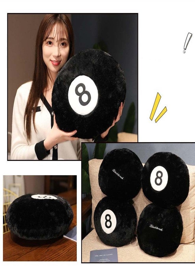 Cyprinus Carpio Emulation Black Billiards 8 Ball Stuffed Pillow, Soft Round Sleeping Cushion for Home Bed Sofa Couch Decor (1, 14 * 14 Inch) - Image 5