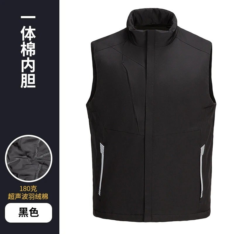 New Winter Stand-Up Collar Warm Casual Vest For Men And Women, Warm Outdoor Windproof And Waterproof Soft Shell Vest - Image 1
