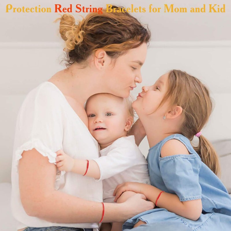 Barakah سوار خيط أحمر بـ 7 عقدة حظ وعد إصبع بعيد متطابق أساور كابالا خيط حماية يدوي أساور علاقة هدية حظ للنساء والرجال والفتيات والأولاد والعائلة - Image 1