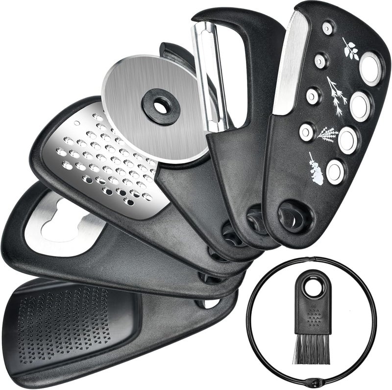 KEYOZA Kitchen Gadgets 6 Piece Set Space Saving Kitchen Utensils Cooking Tools for Small Kitchen Stainless Steel Accessories for RV Inside Camper Kitchen Gadgets Gifts Essentials Dishwasher Safe - Image 1