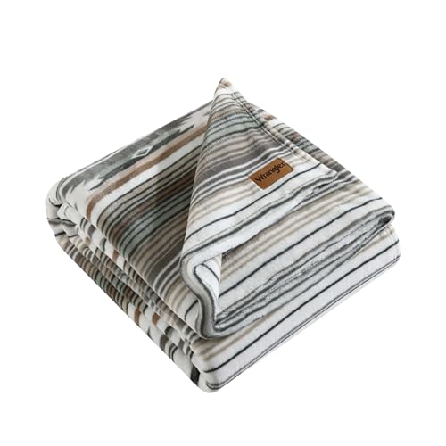 Wrangler - Twin Size Blanket, Super Soft & Reversible Plush Fleece Bedding, Throw Blanket for Couch or Bed (Coyote Sands Green) - Image 1