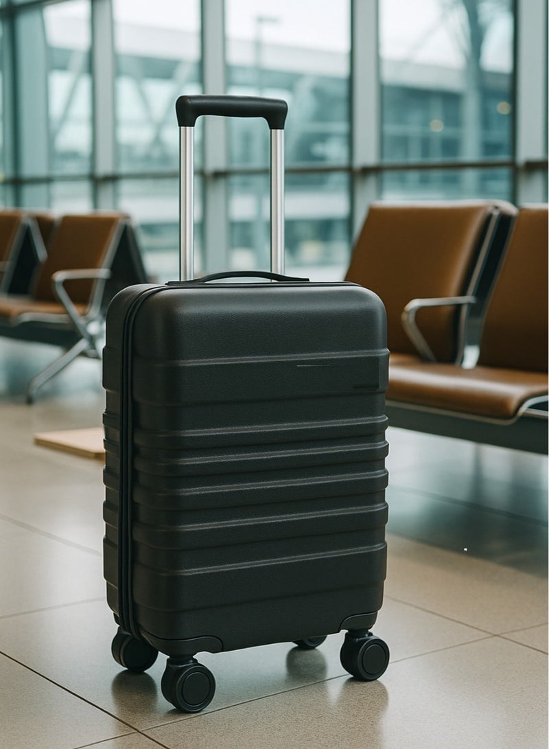 V-Walk حقيبة سفر صغيرة بغطاء صلب خفيف الوزن V-WALK مع 4 عجلات دوارة متينة 20'' - سوداء - Image 1